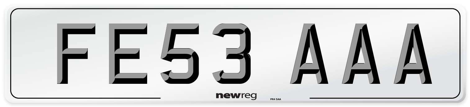 FE53 AAA Number Plate from New Reg
